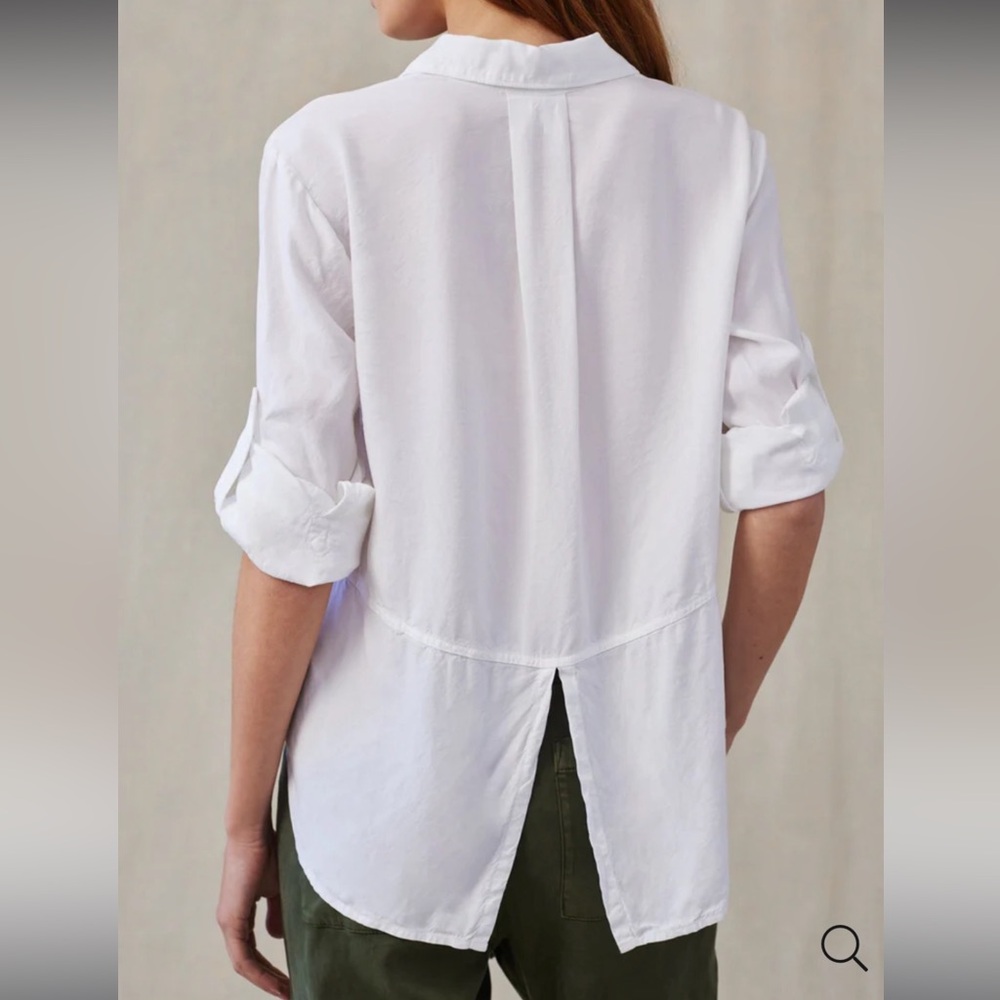 Bella Dahl Split Back White Button Down - image 2